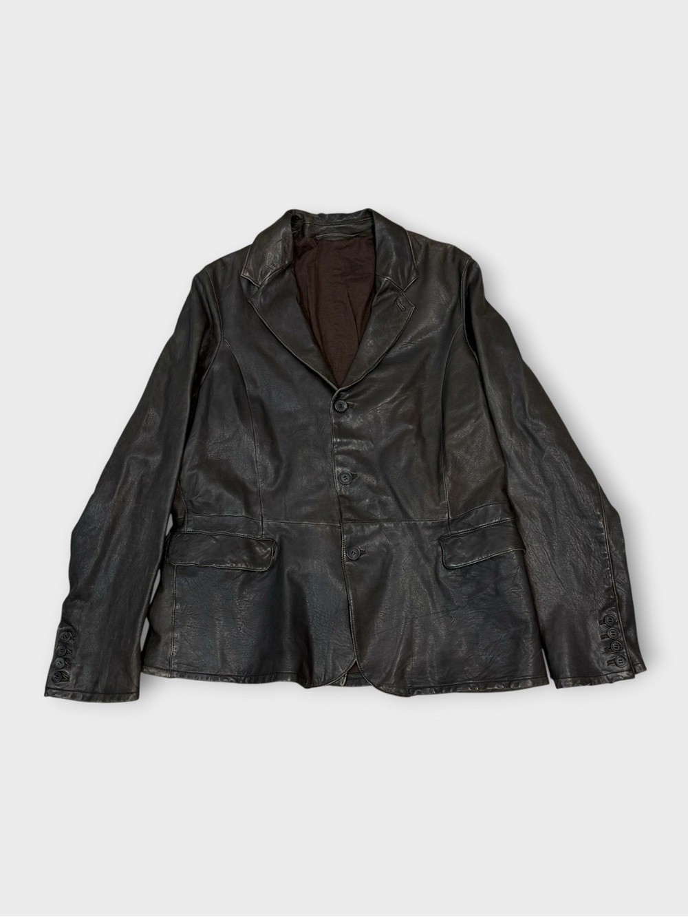 Neil Barrett Dark Brown Leather Jacket Blazer